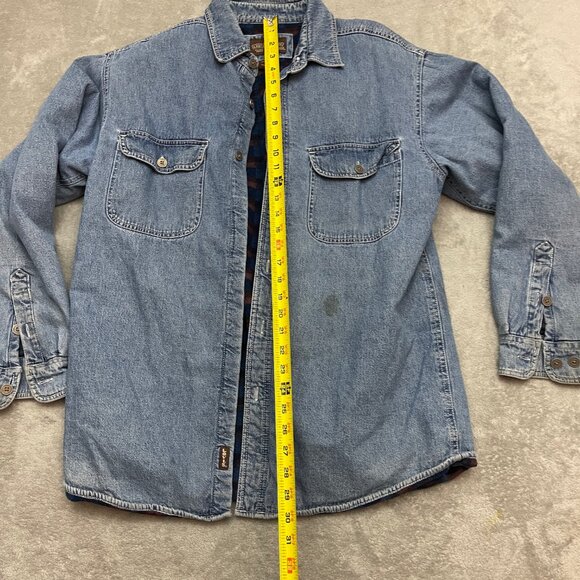 Levi's Blanket Lined Shirt Jacket Mens M Denim Button Up Fleece Barn Chore Coat - Picture 7 of 11